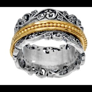 925 Silver & 14K Gold Spinners Ring